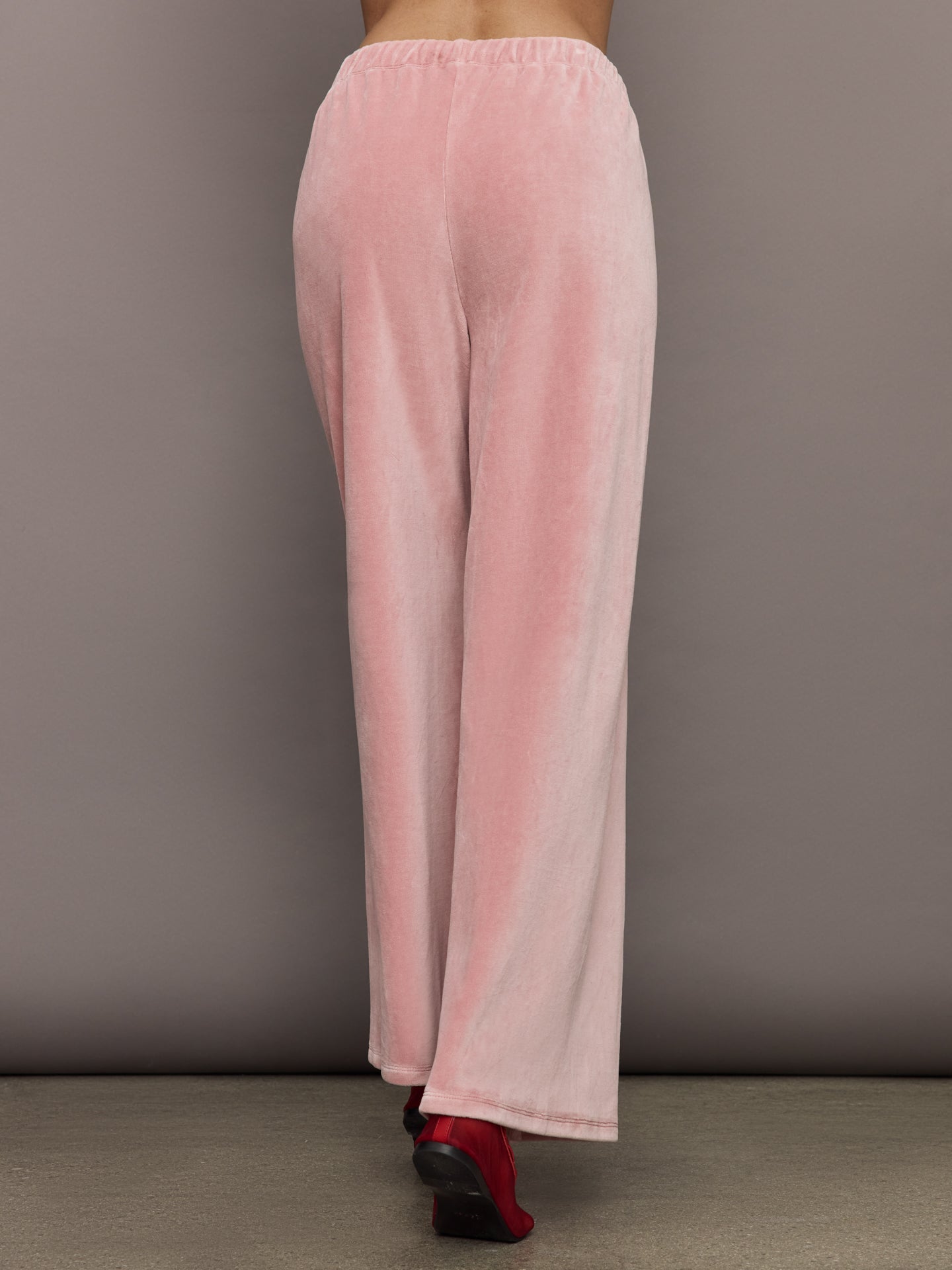 Carbon38 Wide Leg Pant in Velour - Blush
