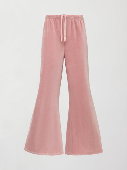 Carbon38 Wide Leg Pant in Velour - Blush