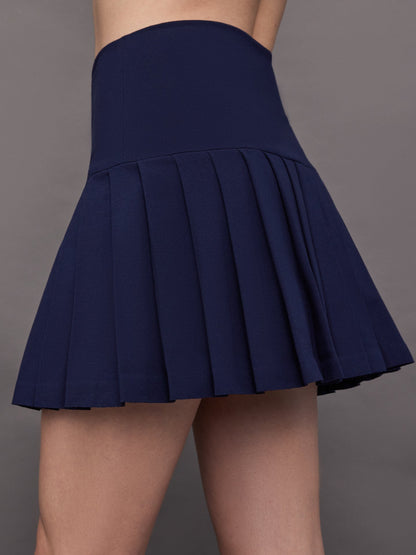 Carbon38 Pleated Mini Skirt - True Navy