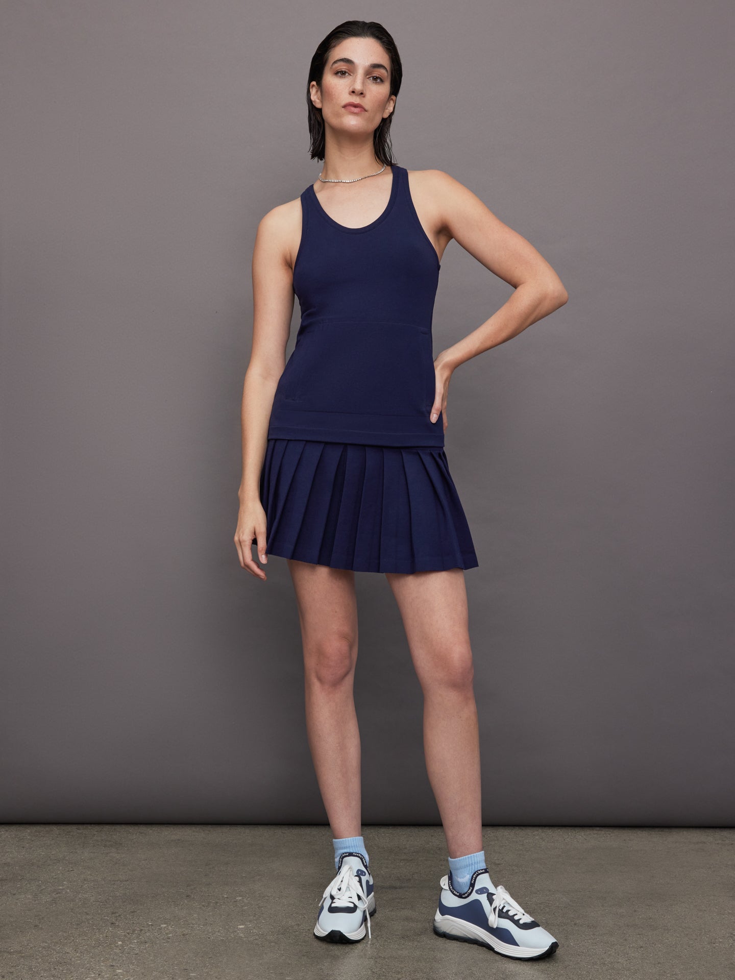 Carbon38 Pleated Mini Skirt - True Navy