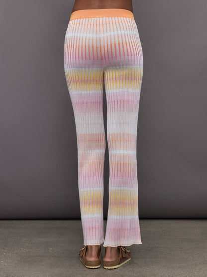 Carbon38 Straight Ribbed Trousers - Orange / Multi