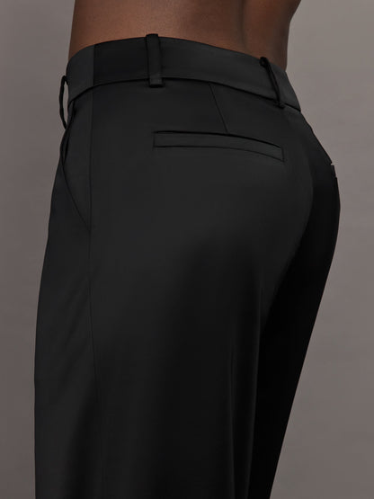 Carbon38 Satin Straight Leg Pant - Black