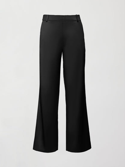 Carbon38 Satin Straight Leg Pant - Black