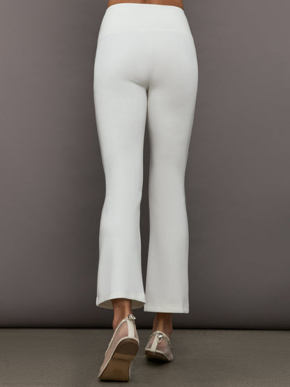 Carbon38 Kick Flare Pant in Scuba - White