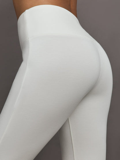 Carbon38 Kick Flare Pant in Scuba - White