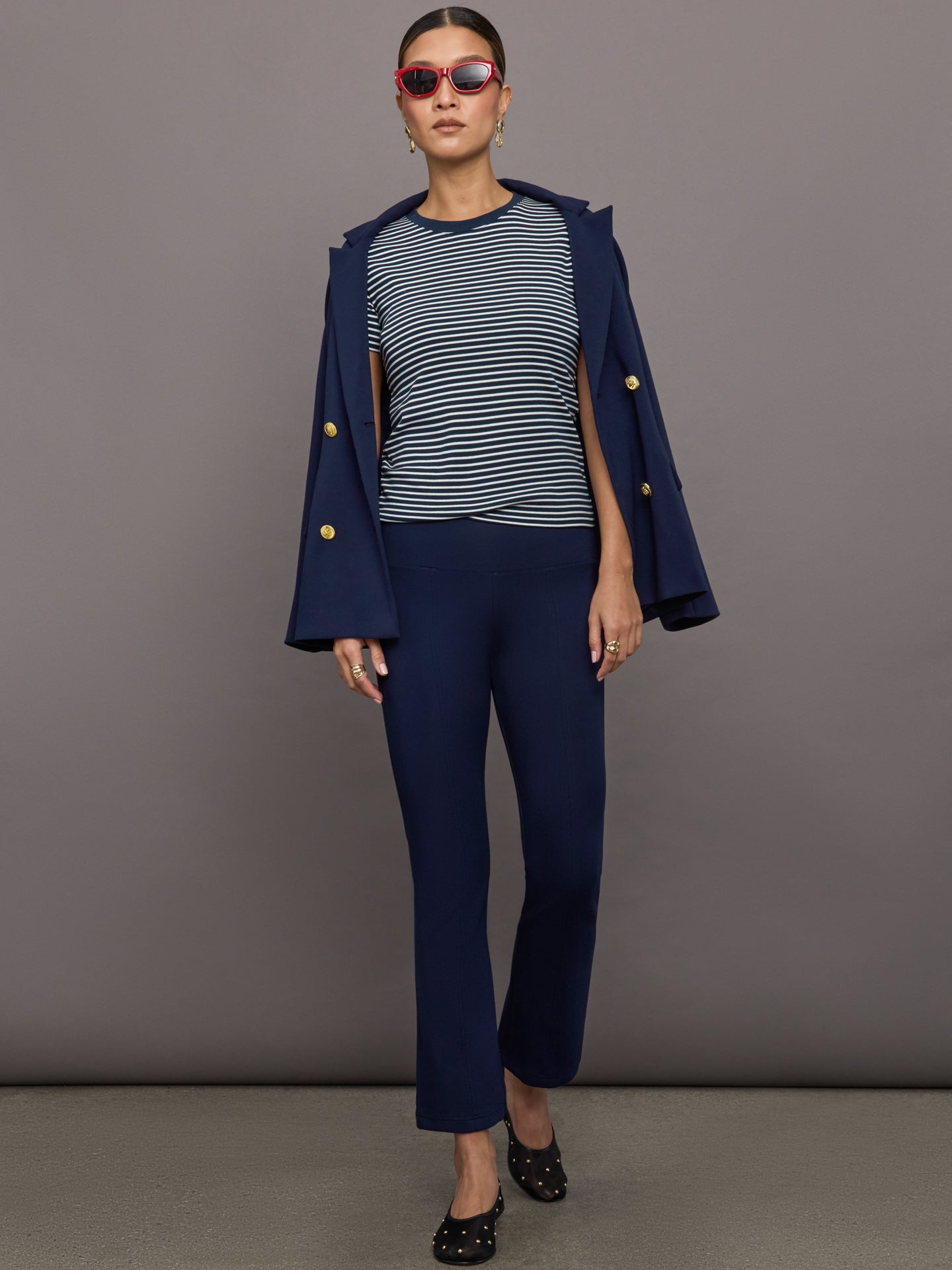 Carbon38 Kick Flare Pant in Scuba - Navy