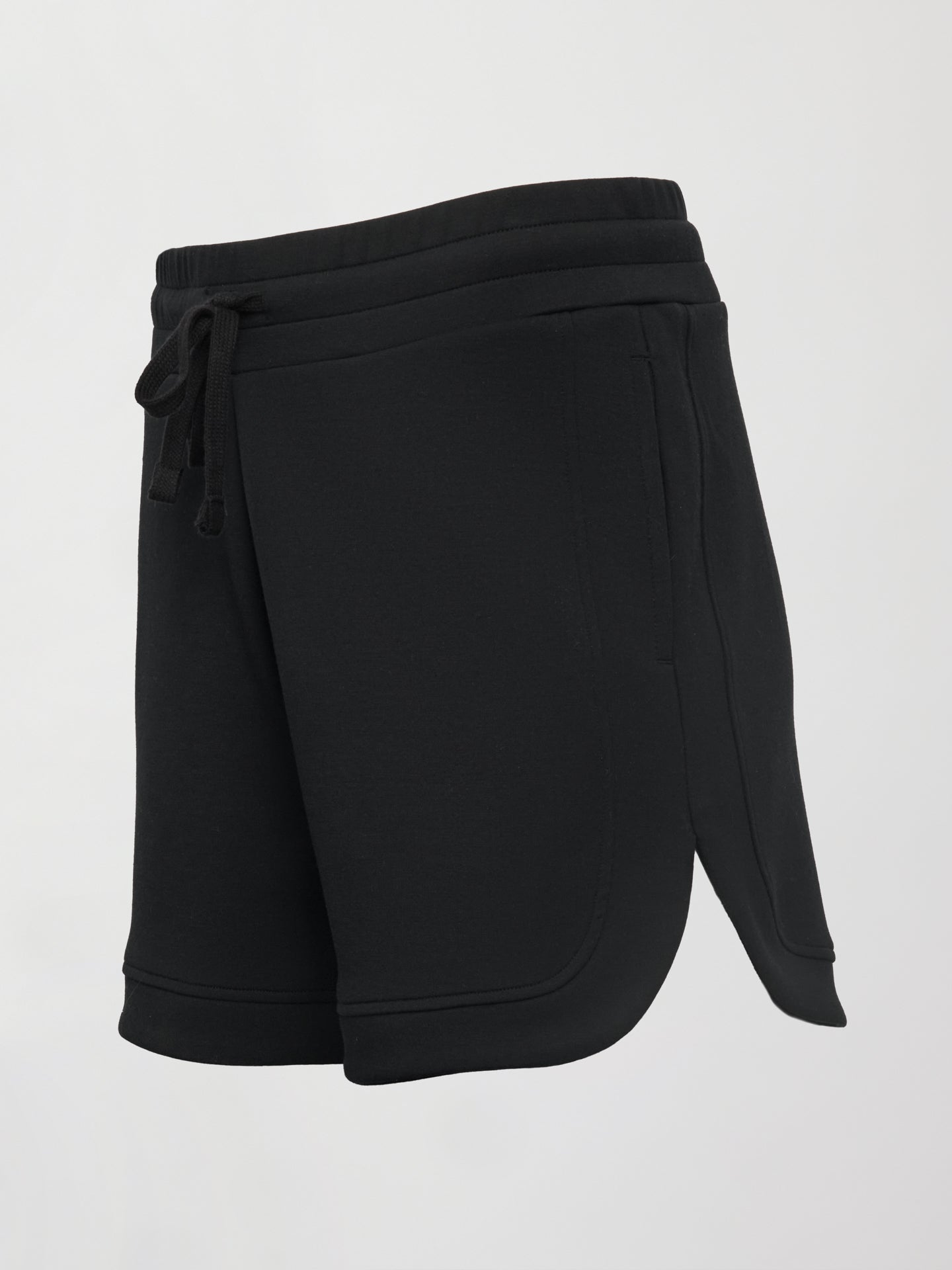 Carbon38 Curved Hem Short in Interlock - Black