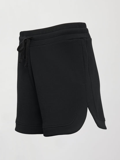 Carbon38 Curved Hem Short in Interlock - Black