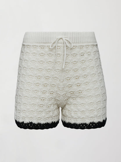 Carbon38 Crochet Short - White/Black
