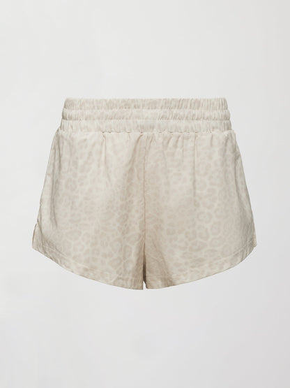 Carbon38 Leopard Printed Run Short - Snow Leopard