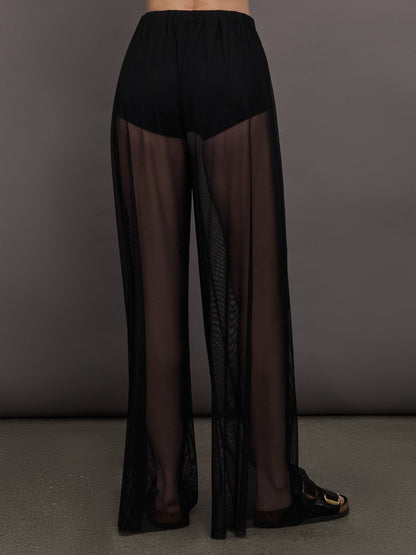 Carbon38 Sheer Pleat Pant - Black