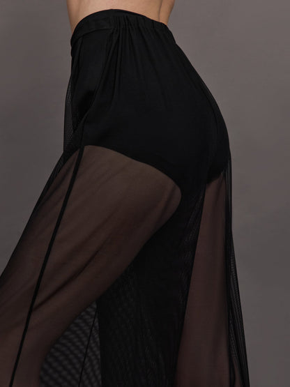 Carbon38 Sheer Pleat Pant - Black