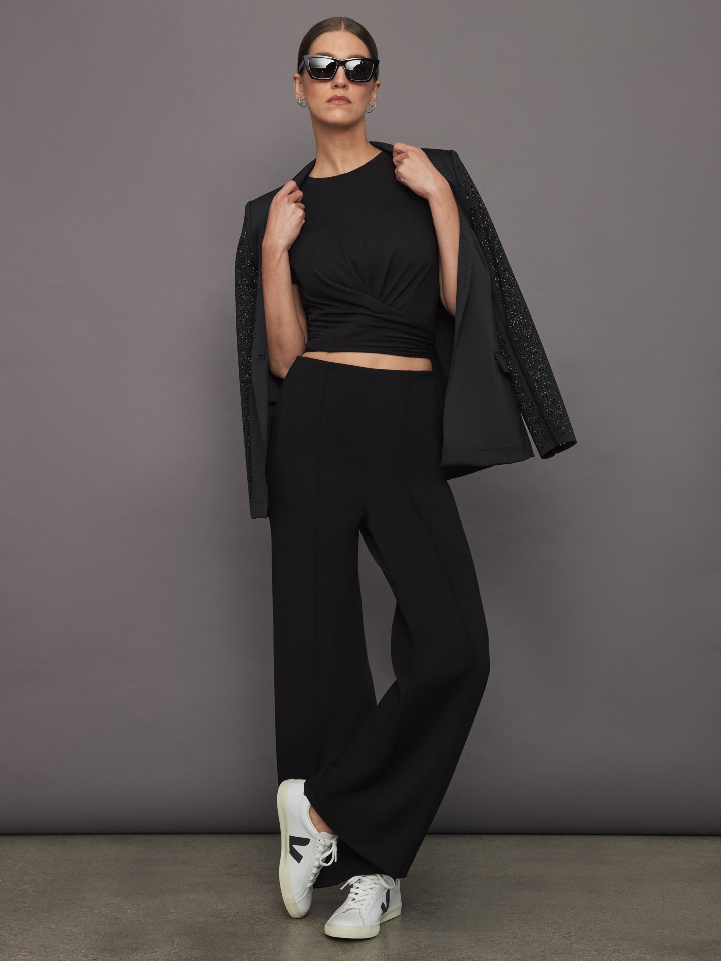 Carbon38 Cap Sleeve Top - Black