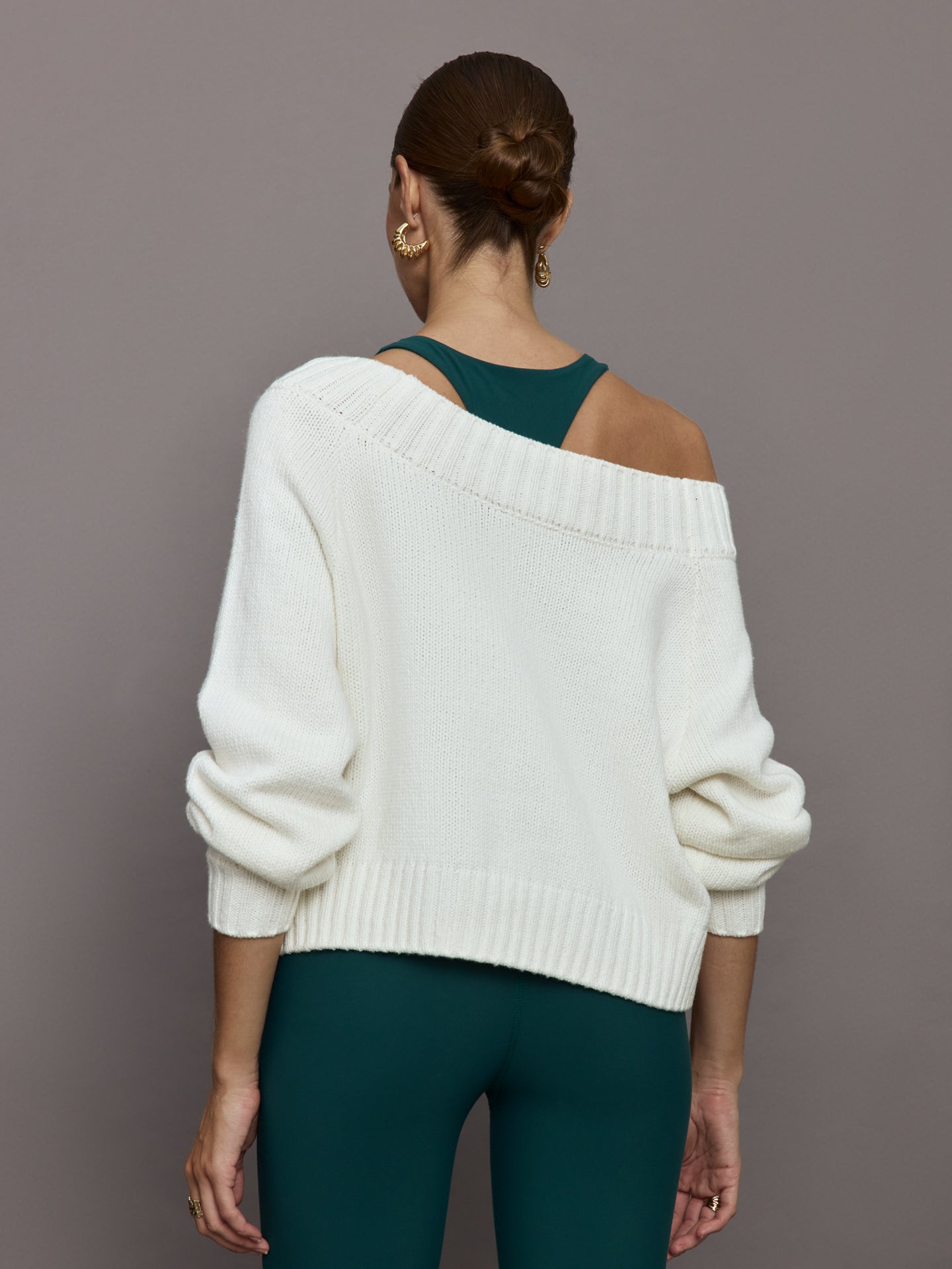 Carbon38 Slouchy Off Shoulder Sweater - Off White