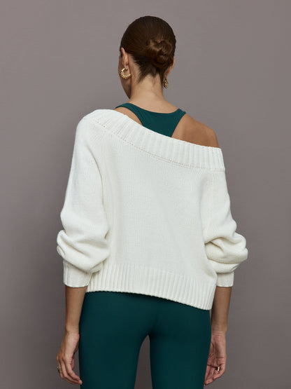 Carbon38 Slouchy Off Shoulder Sweater - Off White