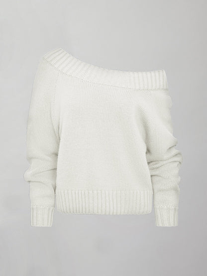 Carbon38 Slouchy Off Shoulder Sweater - Off White