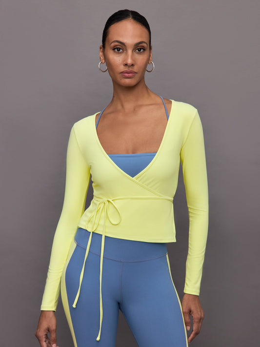 Carbon38 Long Sleeve Tie Top in Melt - Charlock