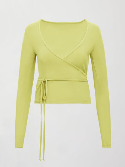 Carbon38 Long Sleeve Tie Top in Melt - Charlock
