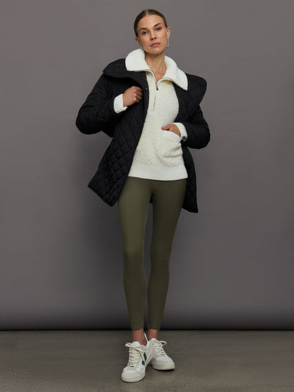 Carbon38 Half Zip Boucle Pullover - Off White