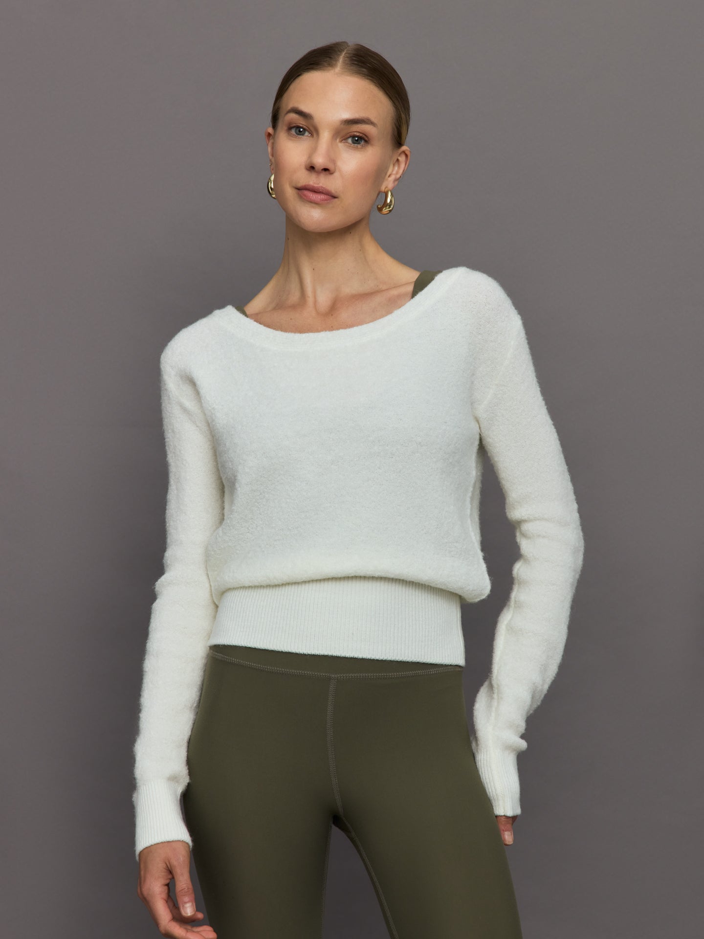 Carbon38 Reversible Boucle Sweater - Off White