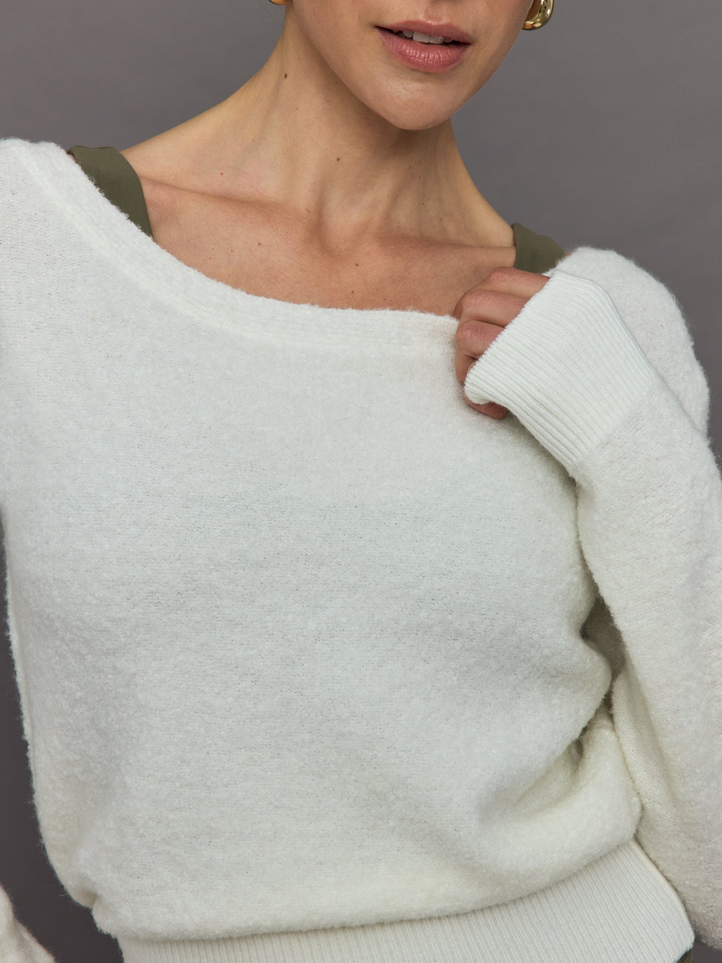 Carbon38 Reversible Boucle Sweater - Off White