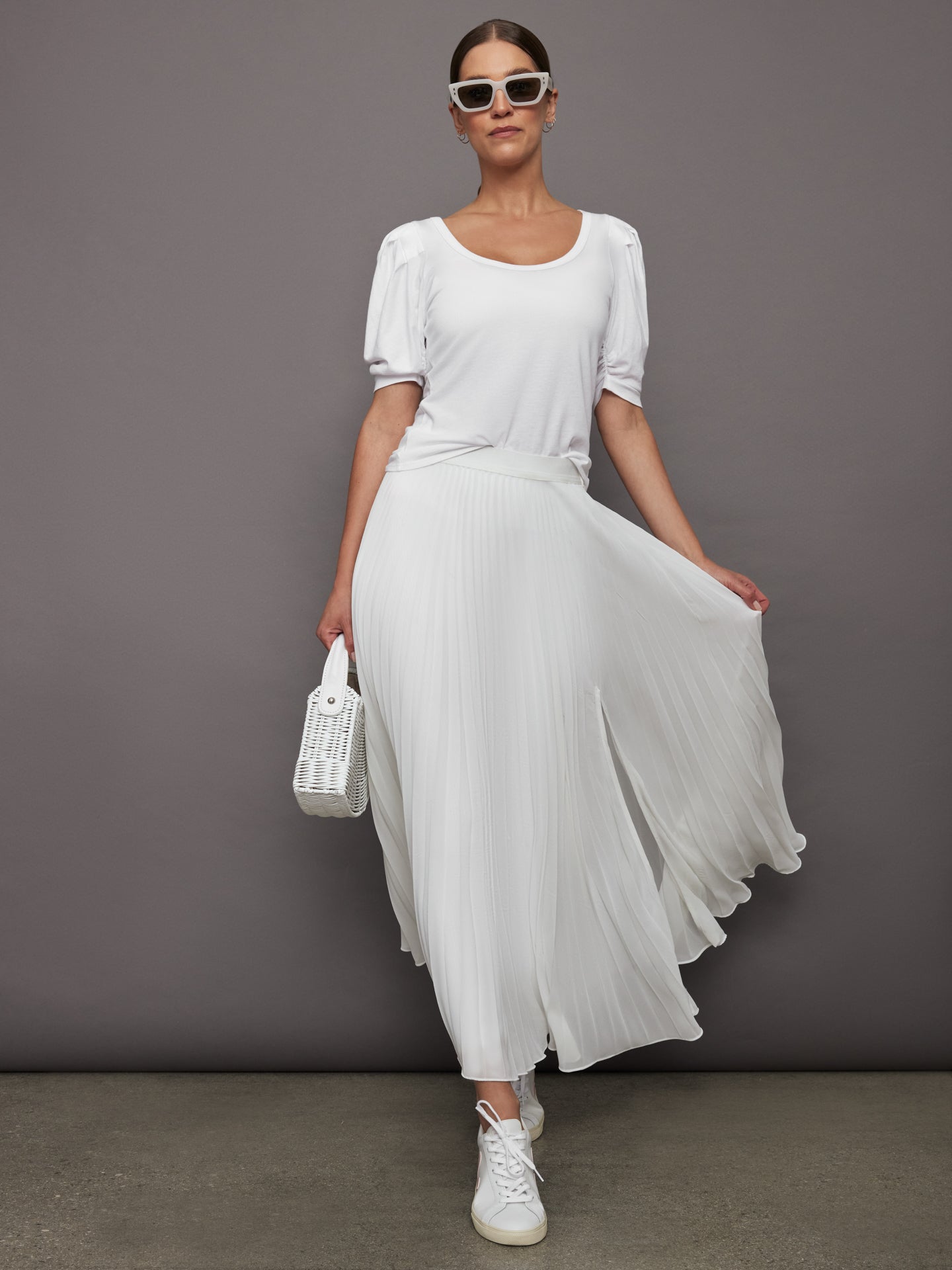 Carbon38 Puff Sleeve Tee - White