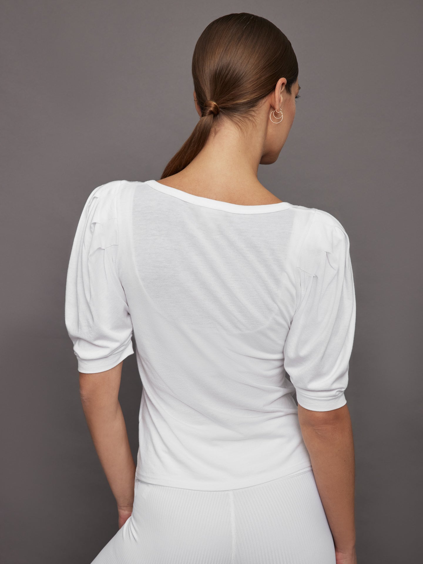 Carbon38 Puff Sleeve Tee - White