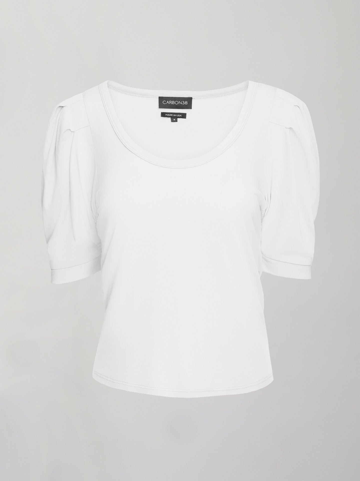 Carbon38 Puff Sleeve Tee - White