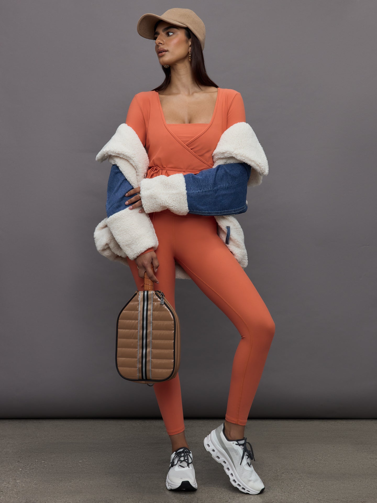 Carbon38 Long Sleeve Tie Top in Melt - Burnt Sienna