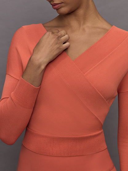 Carbon38 Cross Over Sweater - Burnt Sienna