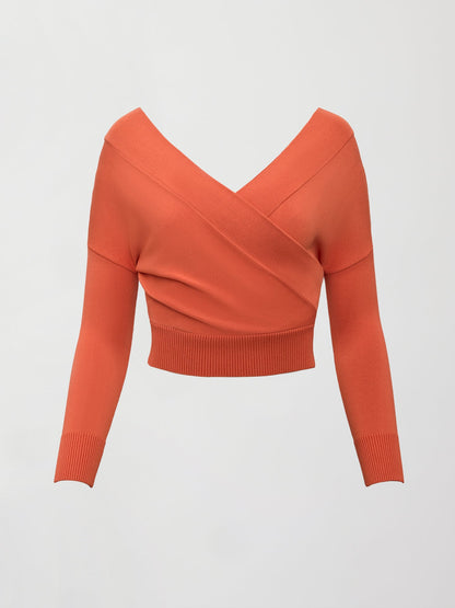 Carbon38 Cross Over Sweater - Burnt Sienna