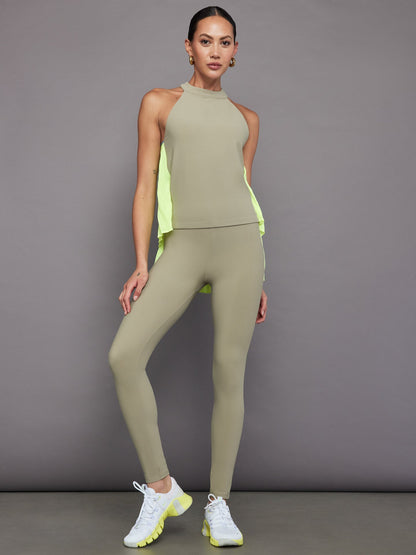 Carbon38 Pleated Back Tank in Melt - Silversage / Acid Lime