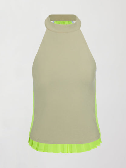 Carbon38 Pleated Back Tank in Melt - Silversage / Acid Lime