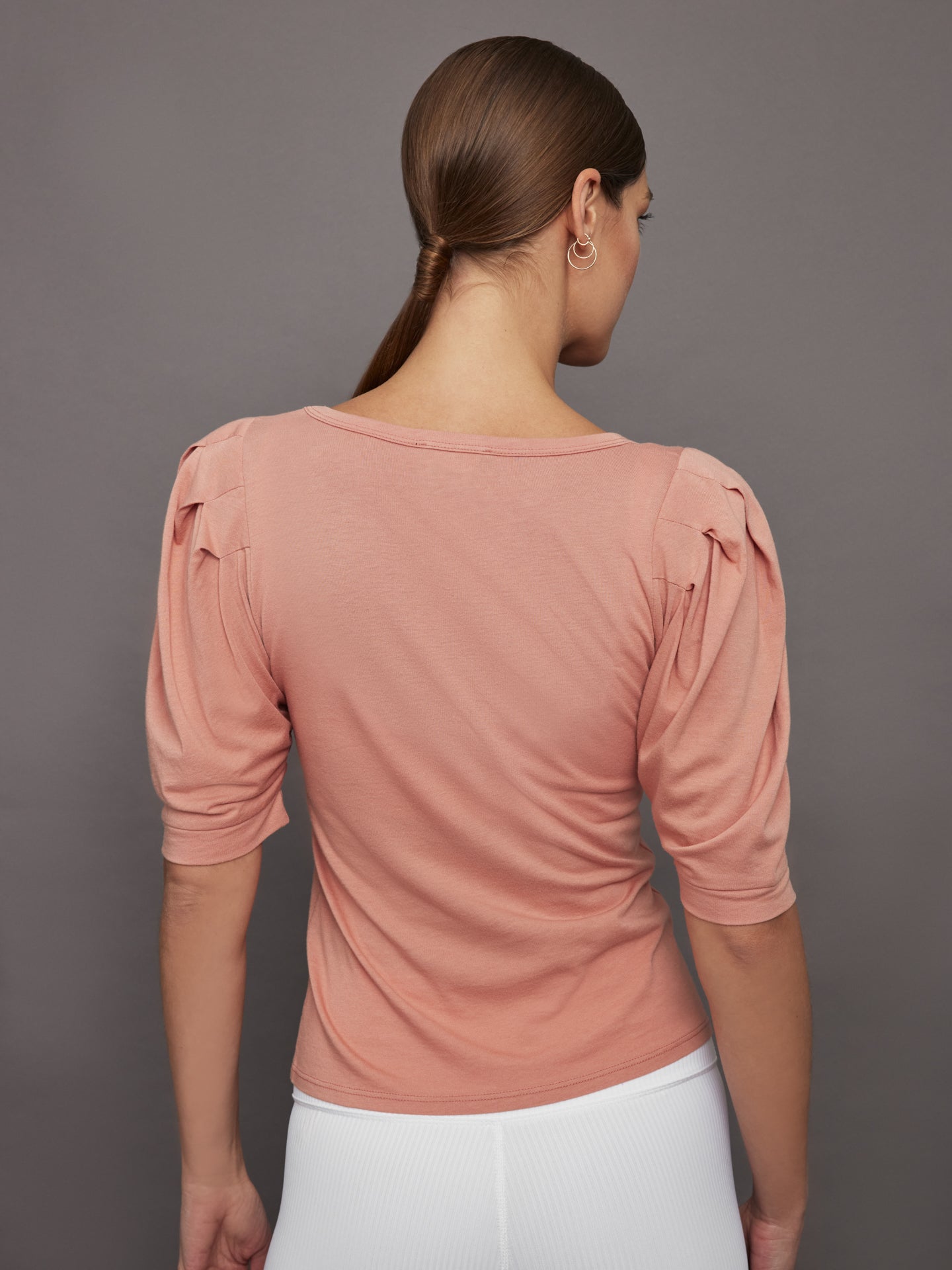 Carbon38 Puff Sleeve Tee - Muted Clay