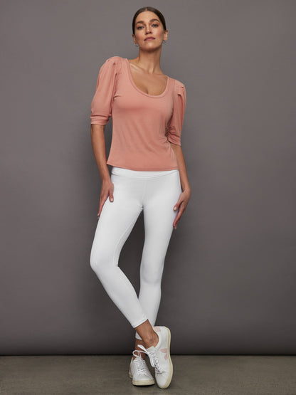 Carbon38 Puff Sleeve Tee - Muted Clay