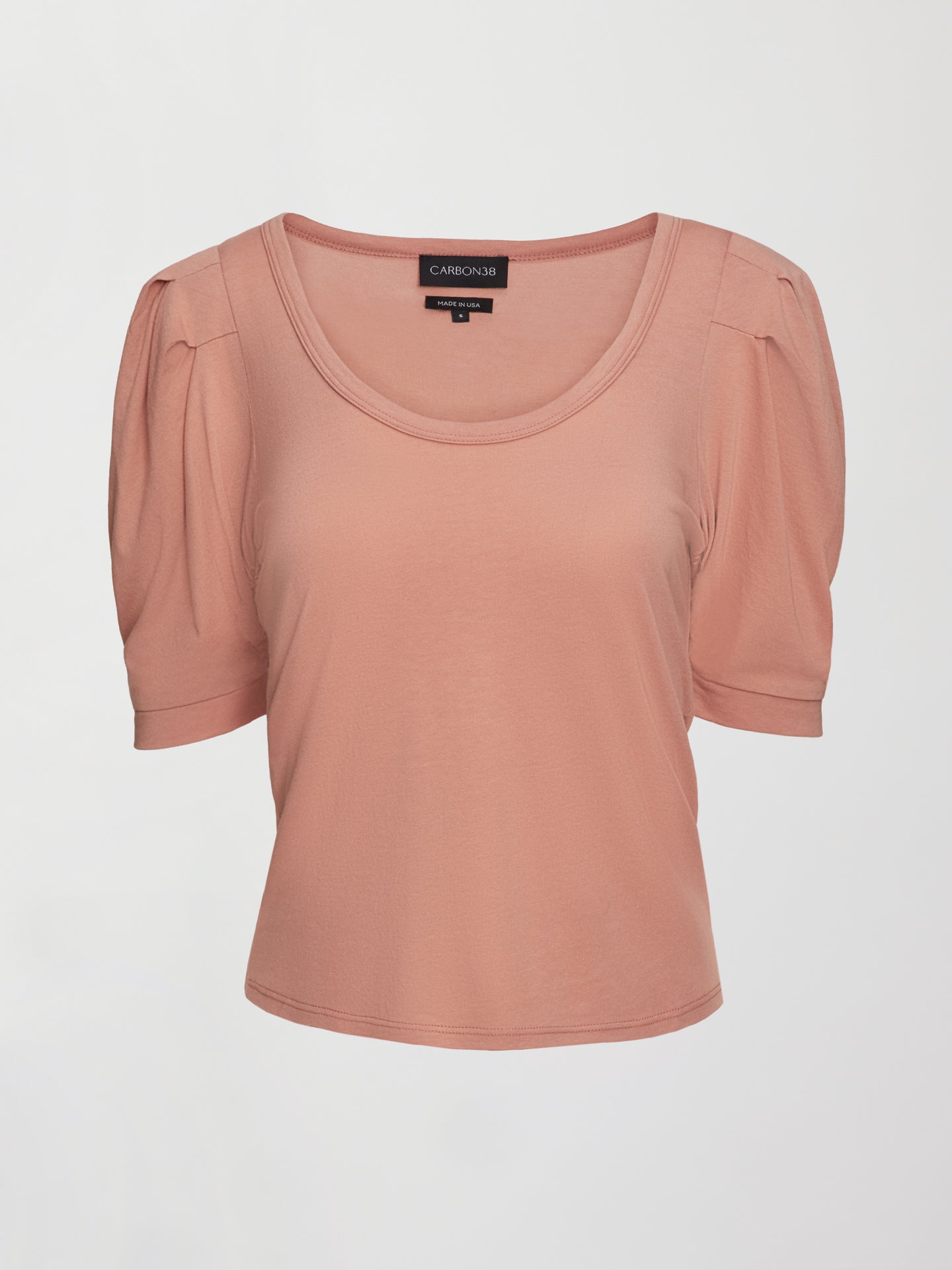 Carbon38 Puff Sleeve Tee - Muted Clay