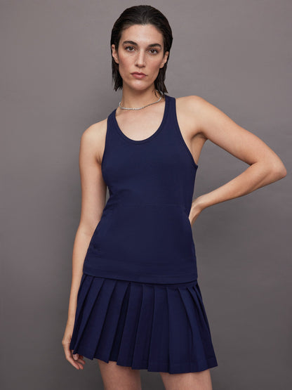 Carbon38 Racer Tailored Terry Tank Top - True Navy