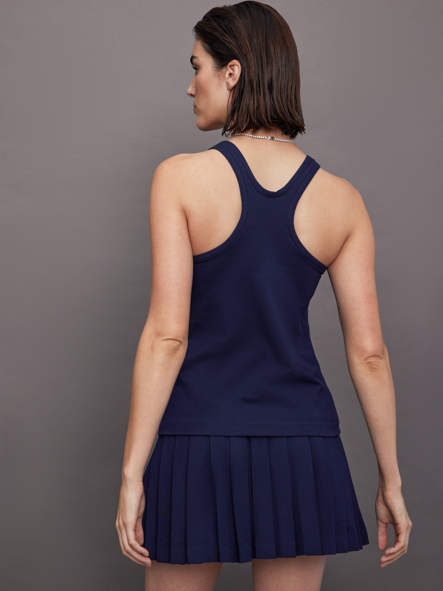 Carbon38 Racer Tailored Terry Tank Top - True Navy