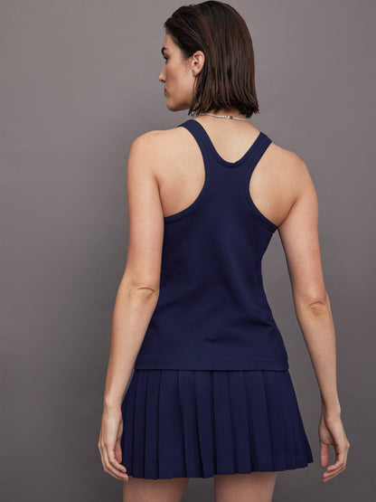 Carbon38 Racer Tailored Terry Tank Top - True Navy