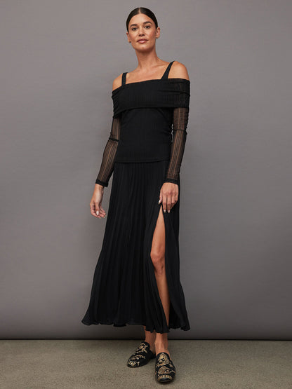 Carbon38 Mesh Off Shoulder Top - Black