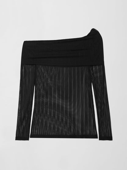 Carbon38 Mesh Off Shoulder Top - Black