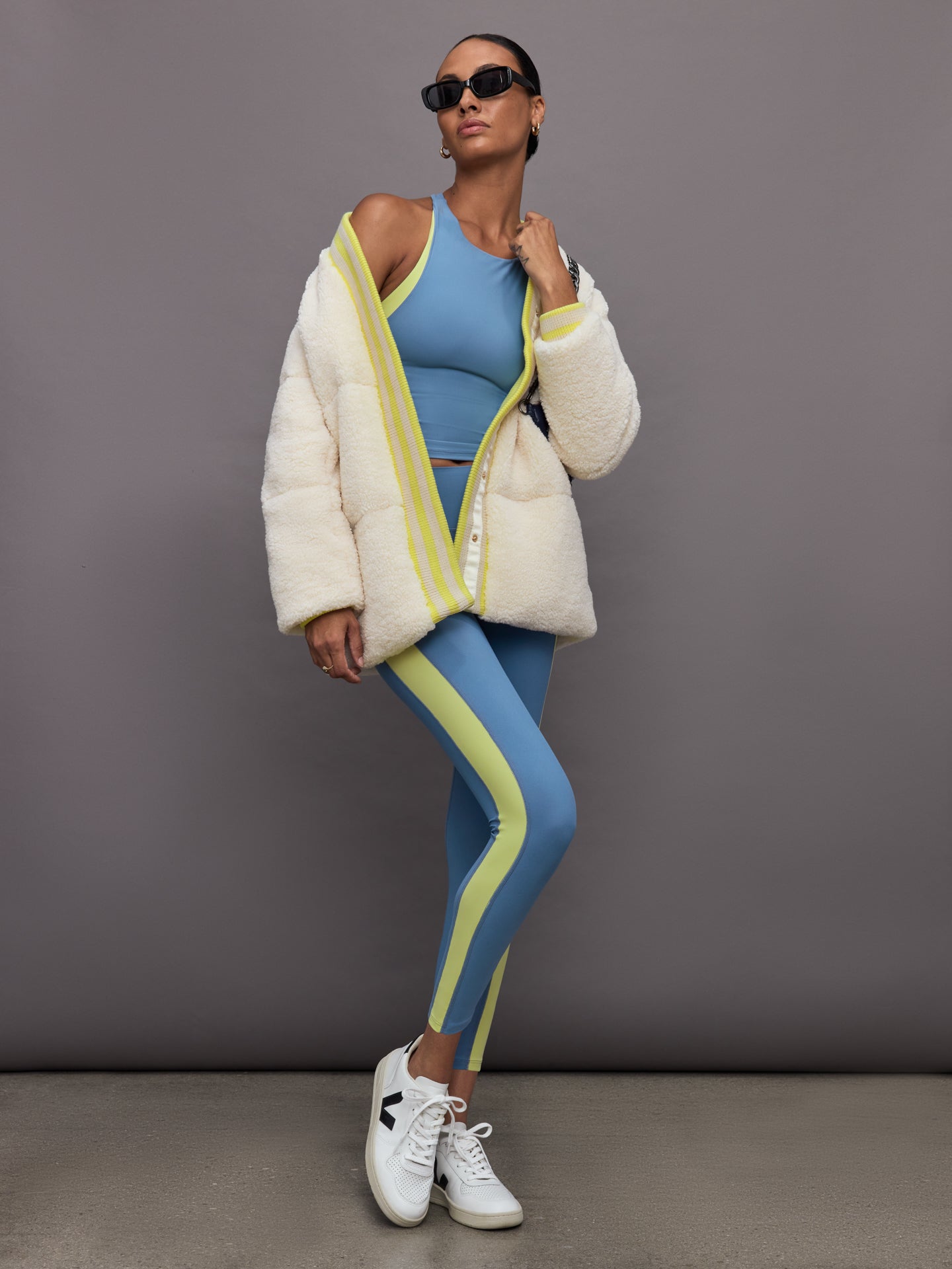 Carbon38 Colorblock High Neck Tank - Coronet Blue / Charlock