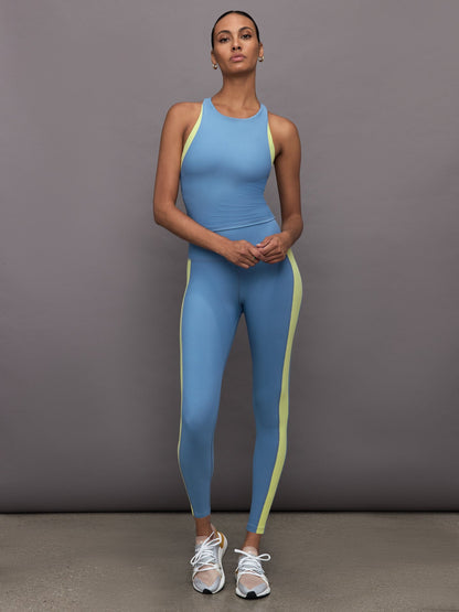 Carbon38 Colorblock High Neck Tank - Coronet Blue / Charlock