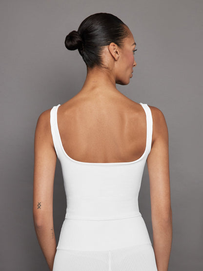 Carbon38 Ribbed Tank - White