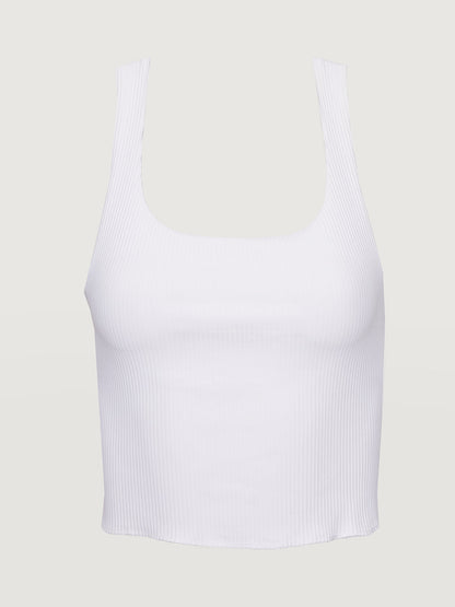 Carbon38 Ribbed Tank - White