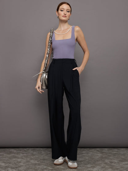 Carbon38 Pearl Necklace Sweater Tank - Lavender Grey