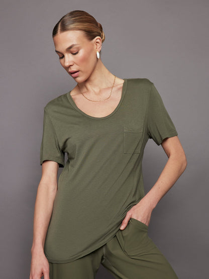 Carbon38 Short Sleeve Pocket Tee - Olive