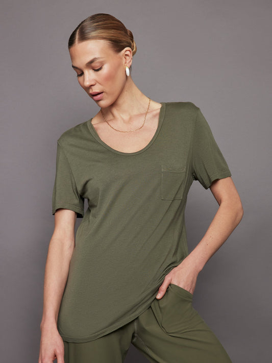 Carbon38 Short Sleeve Pocket Tee - Olive