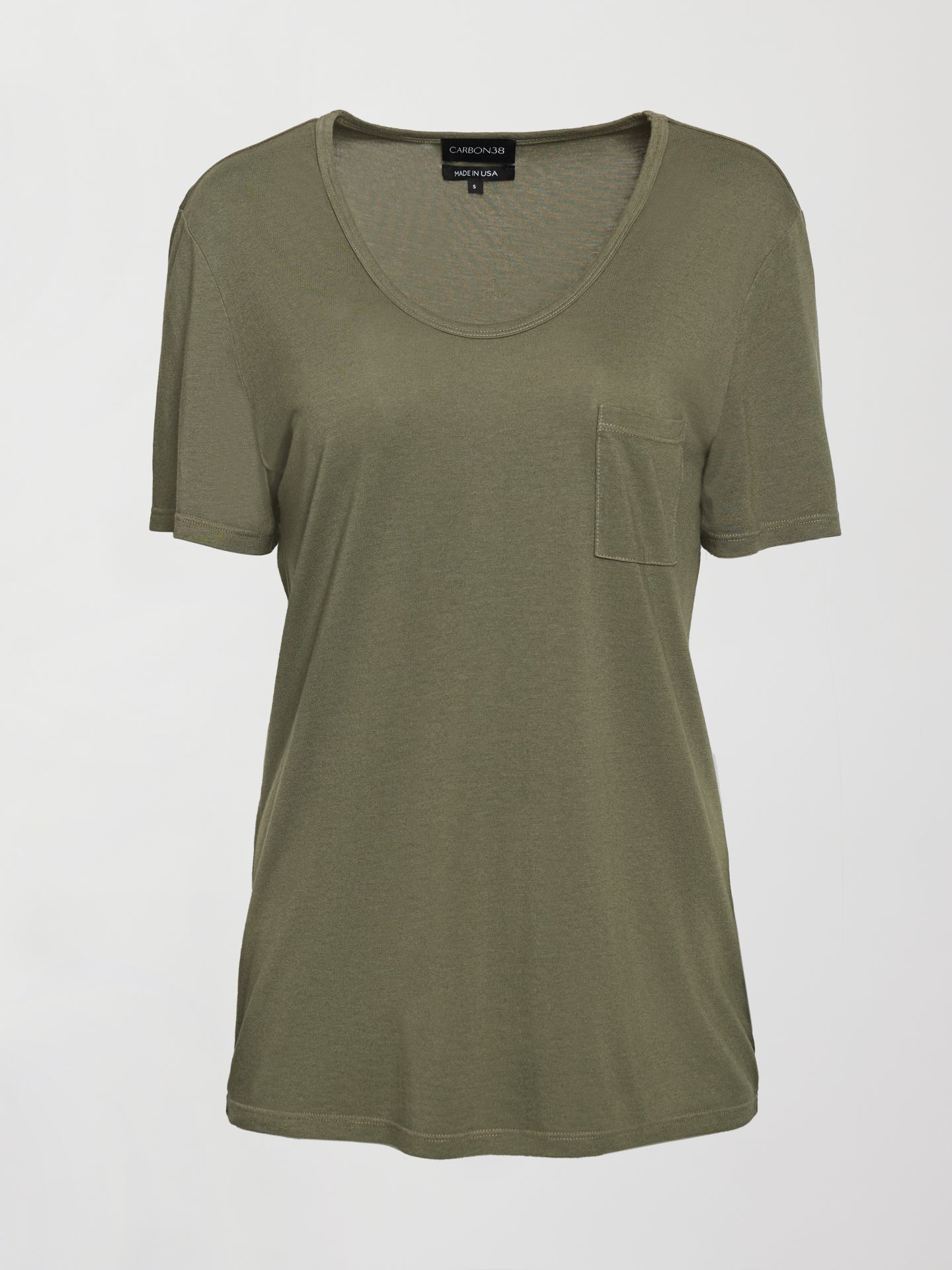 Carbon38 Short Sleeve Pocket Tee - Olive
