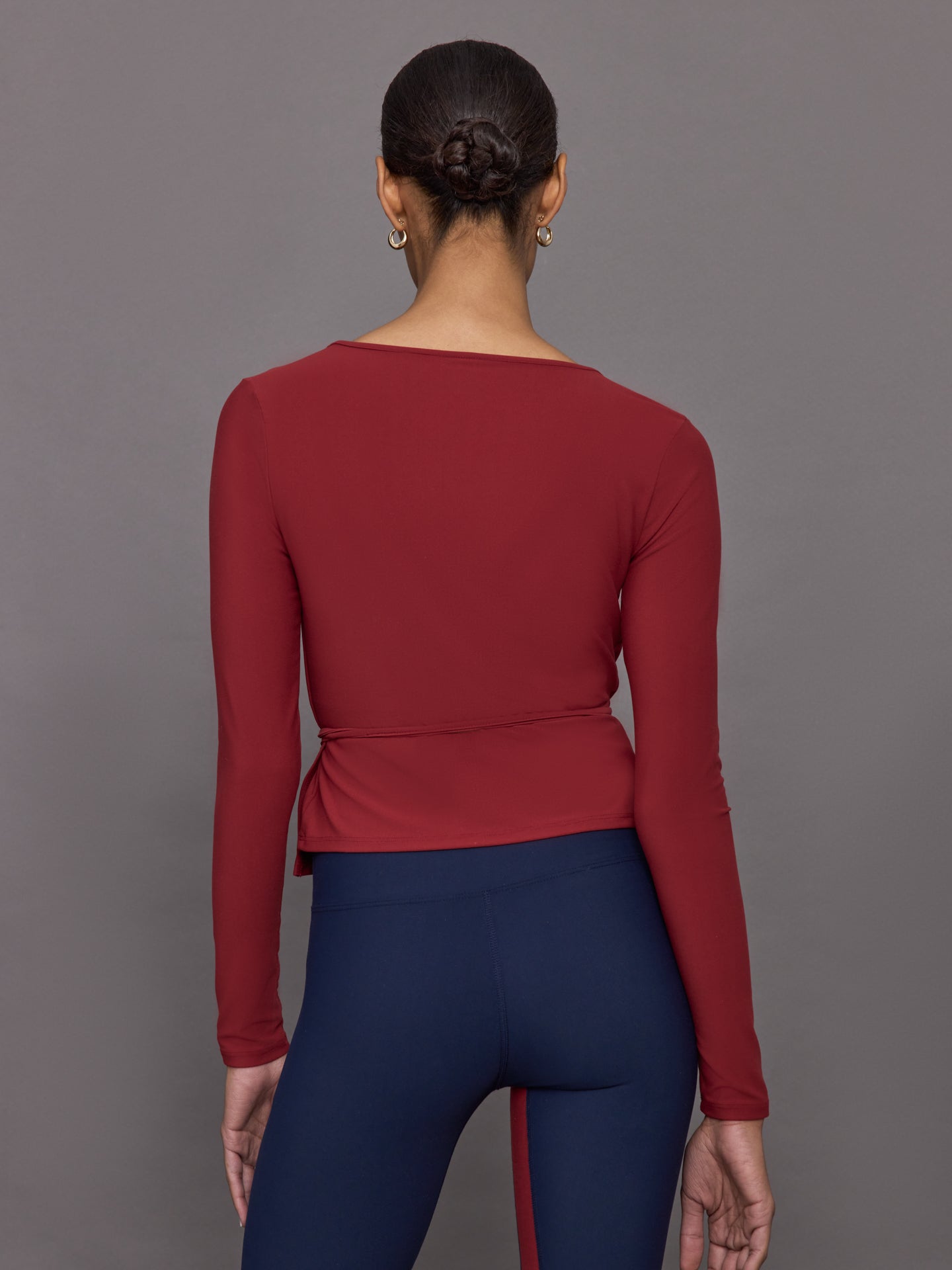 Carbon38 Long Sleeve Tie Top in Melt - Red Dahlia